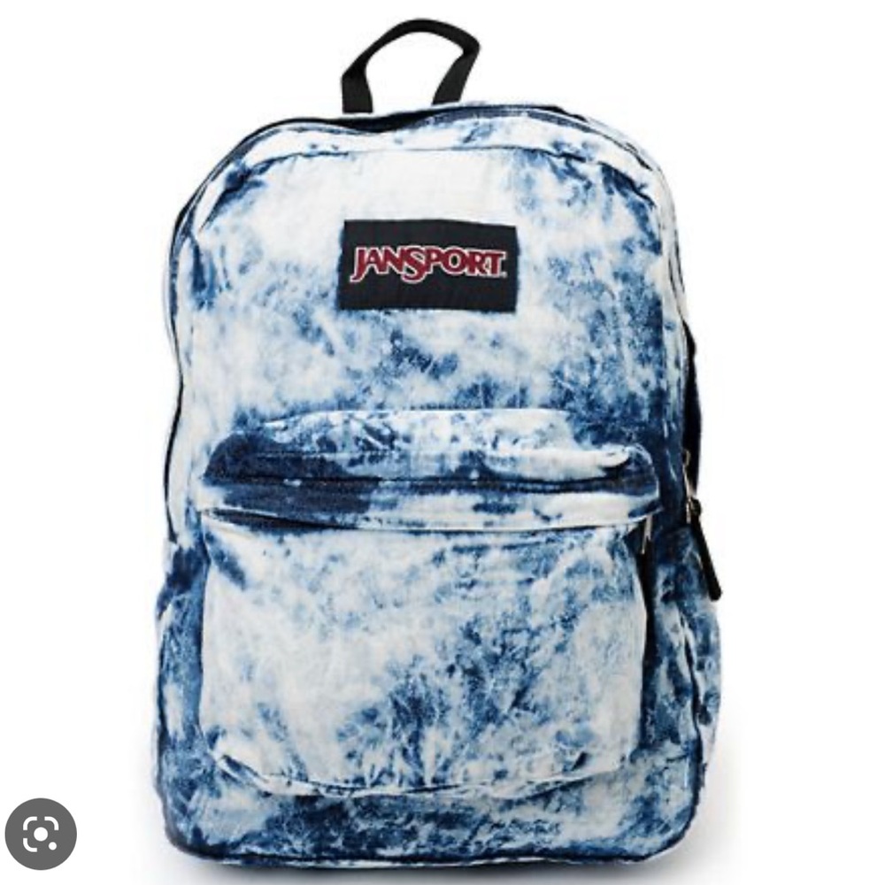 RARE Jansport Denim Daze Acid Blue Backpack